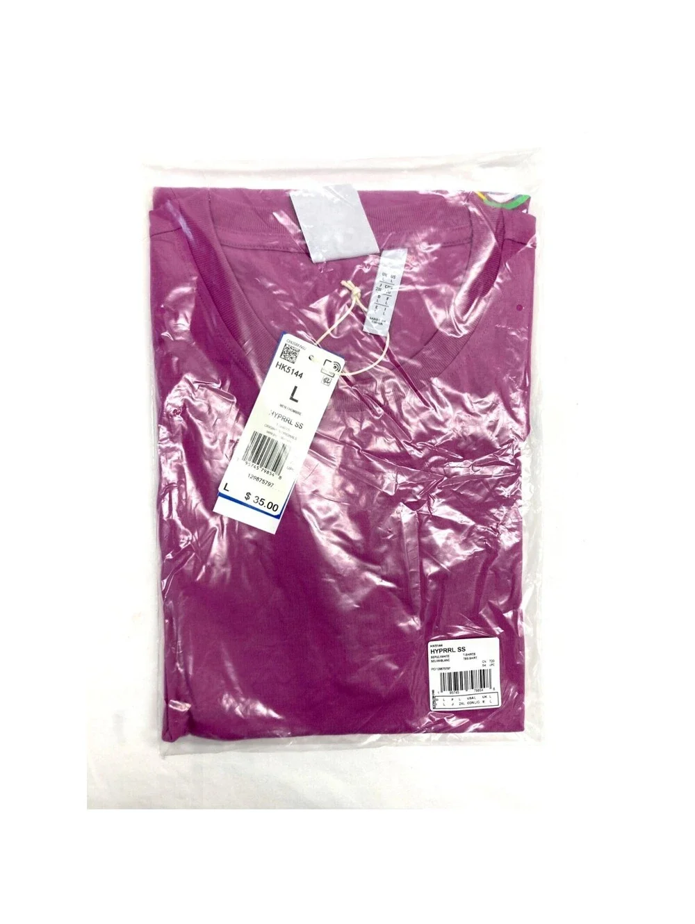 NEW Adidas Hyperreal Semi Pulse Lilac Short Sleeve T-Shirt Large